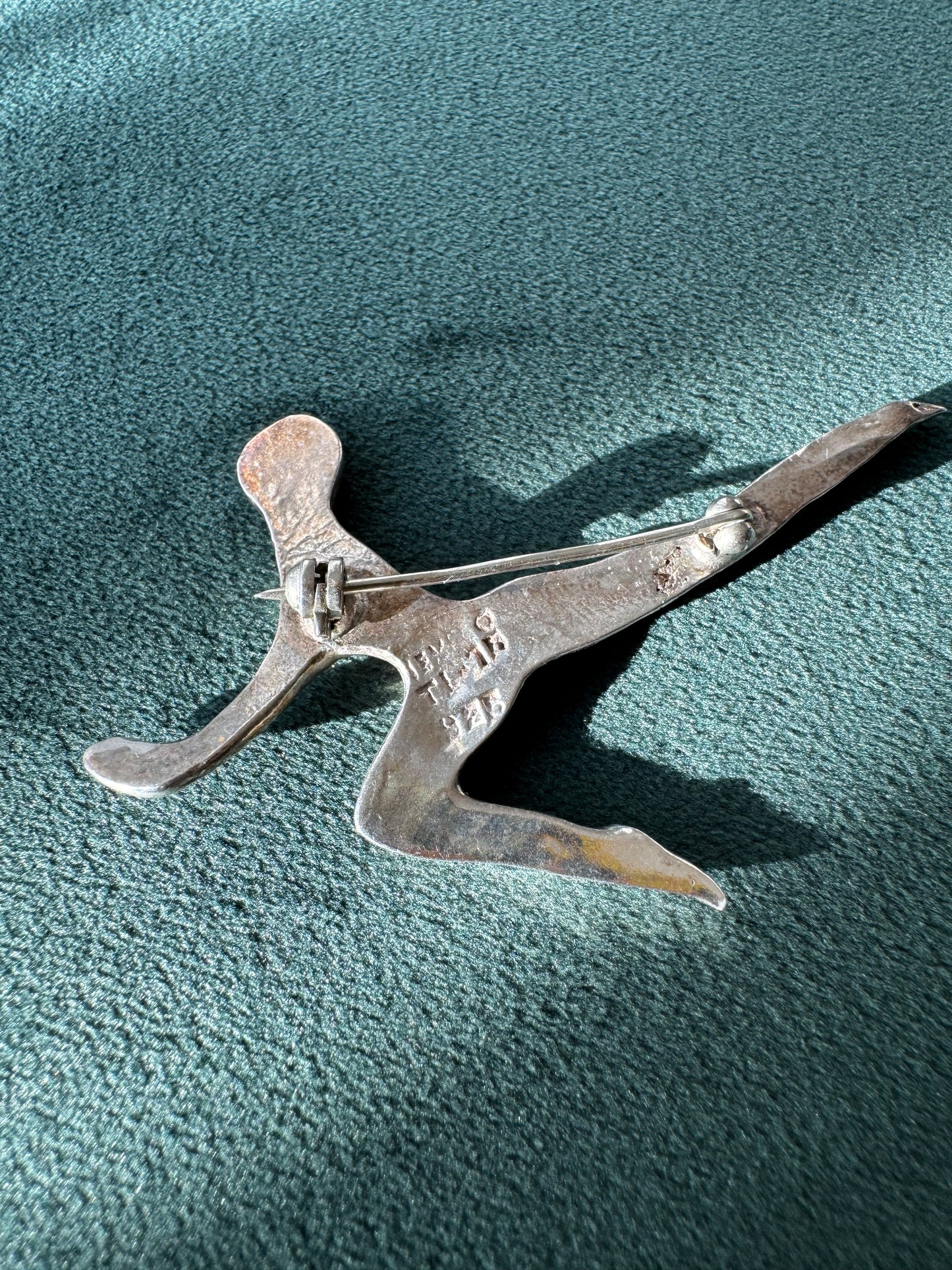 Estate Vintage Taxco Mexico Sterling Silver Modernist Dancer Brooch