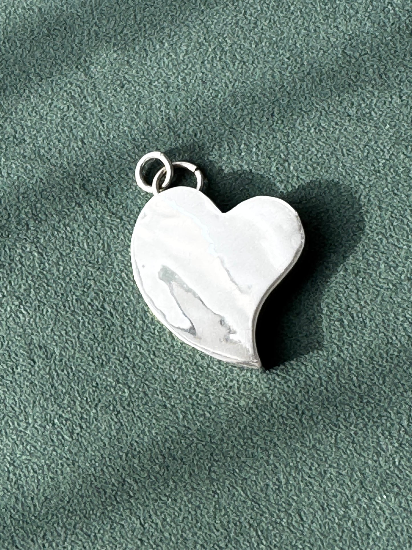 Vintage Sterling Silver Thick Puffy Heart Pendant