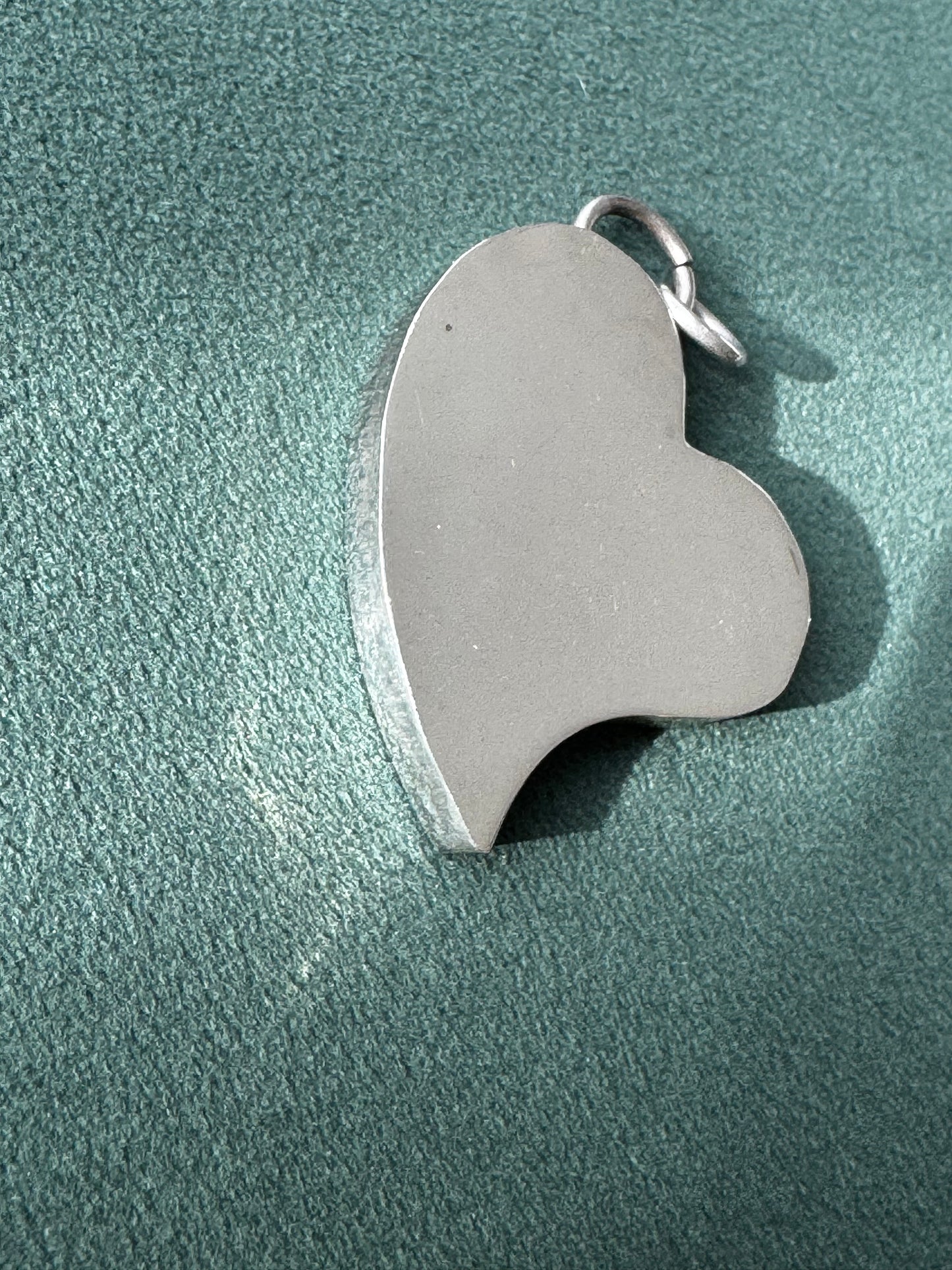 Vintage Sterling Silver Thick Puffy Heart Pendant