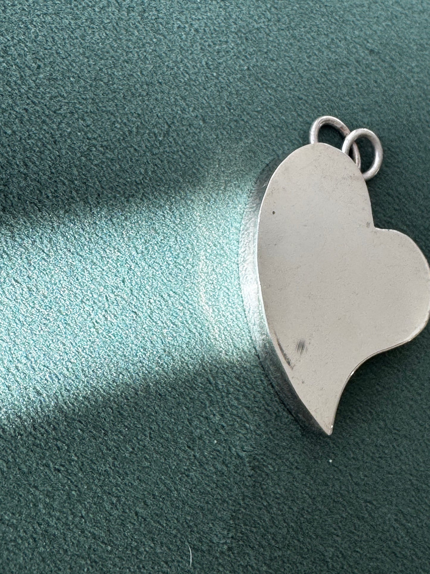 Vintage Sterling Silver Thick Puffy Heart Pendant
