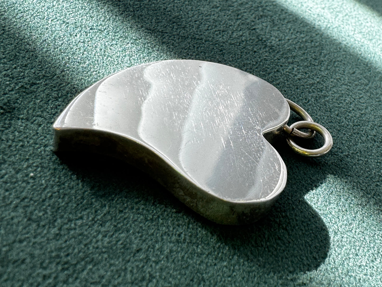 Vintage Sterling Silver Thick Puffy Heart Pendant