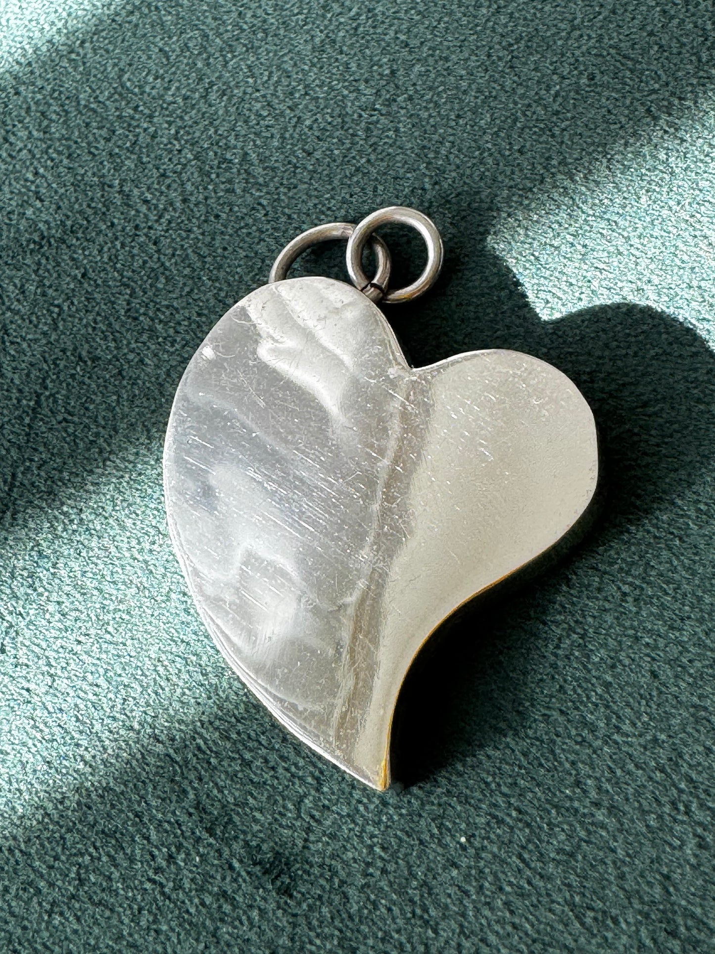 Vintage Sterling Silver Thick Puffy Heart Pendant