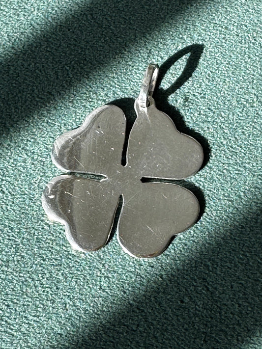 Estate Vintage Taxco Mexico Sterling Silver Four Leaf Clover Pendant