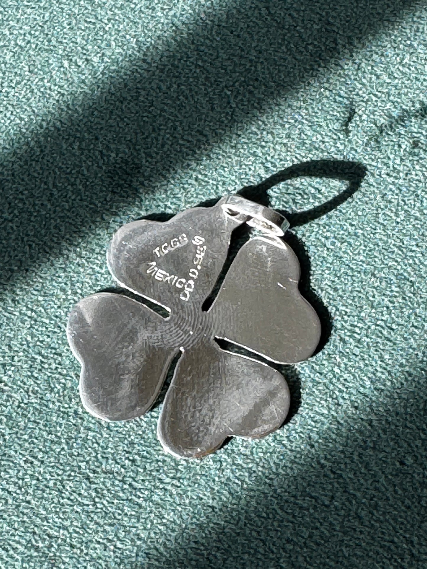 Estate Vintage Taxco Mexico Sterling Silver Four Leaf Clover Pendant