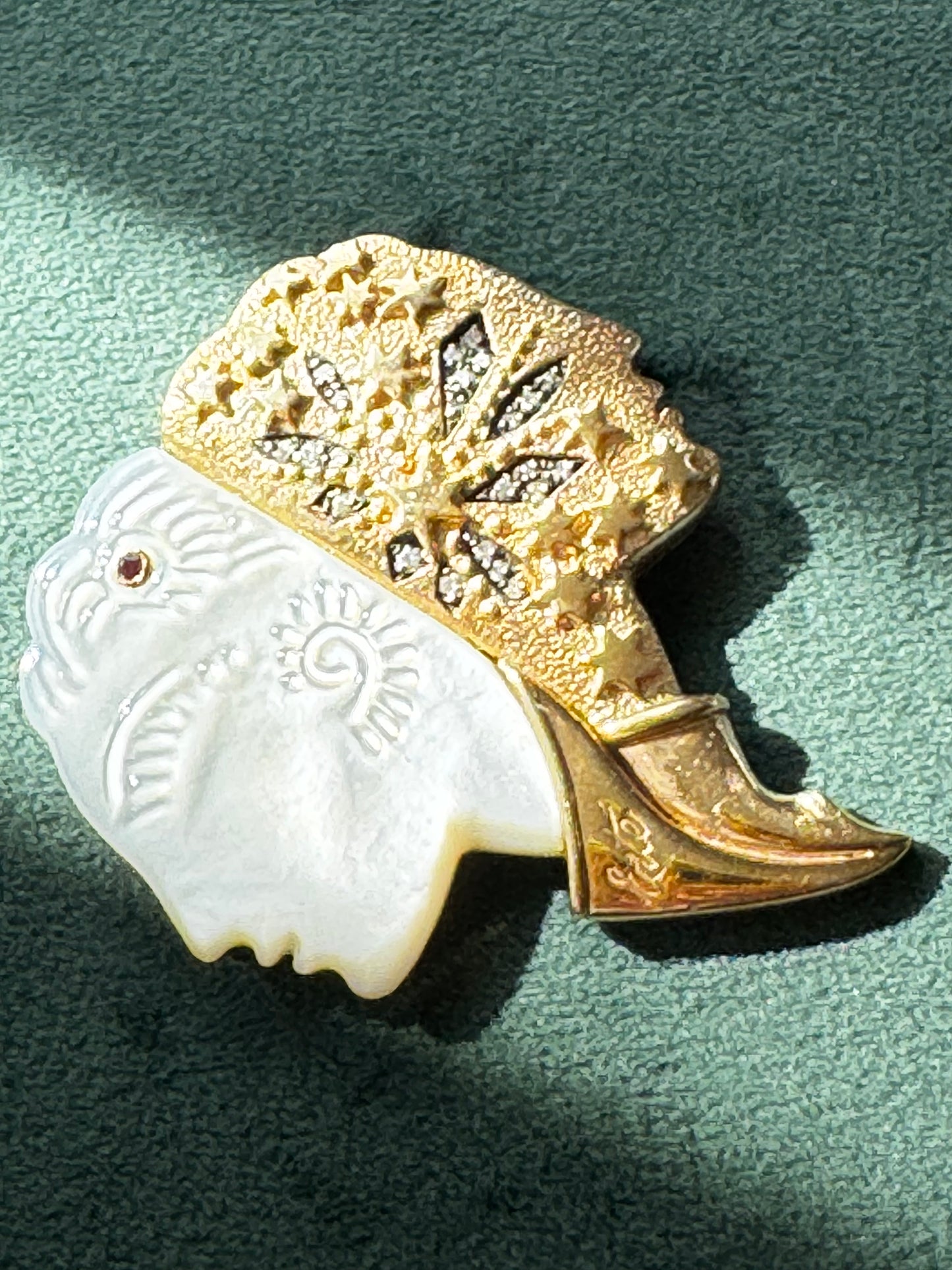 Erté 'Nuit et Jour' Brooch - CFA Limited Edition Sterling 14K Gold