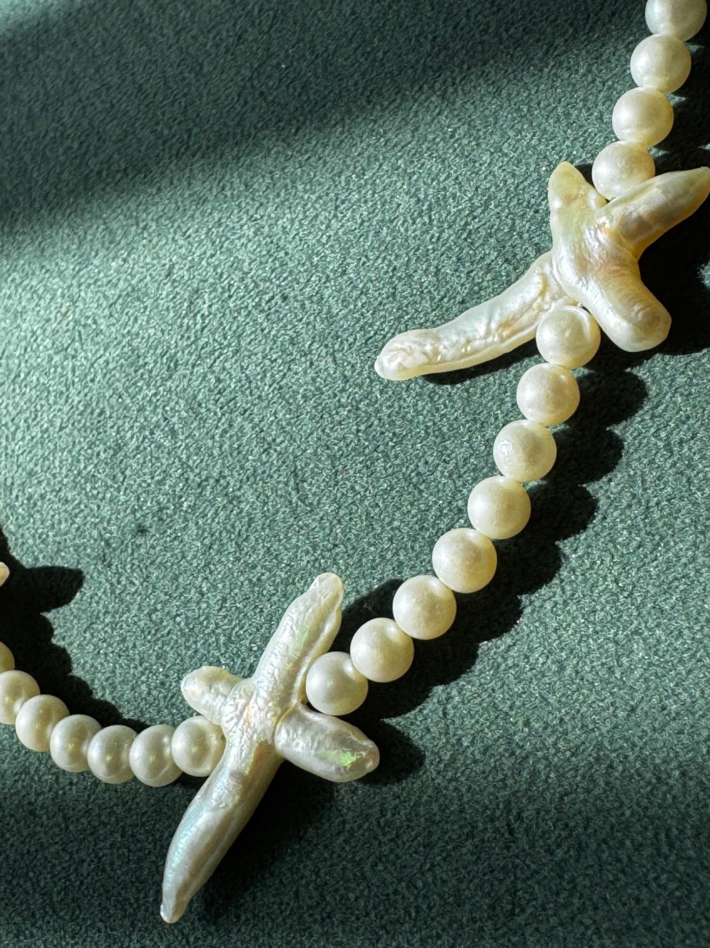 Estate Freshwater Pearl Necklace XO Baroque Pearl Accents Sterling Silver Toggle Clasp