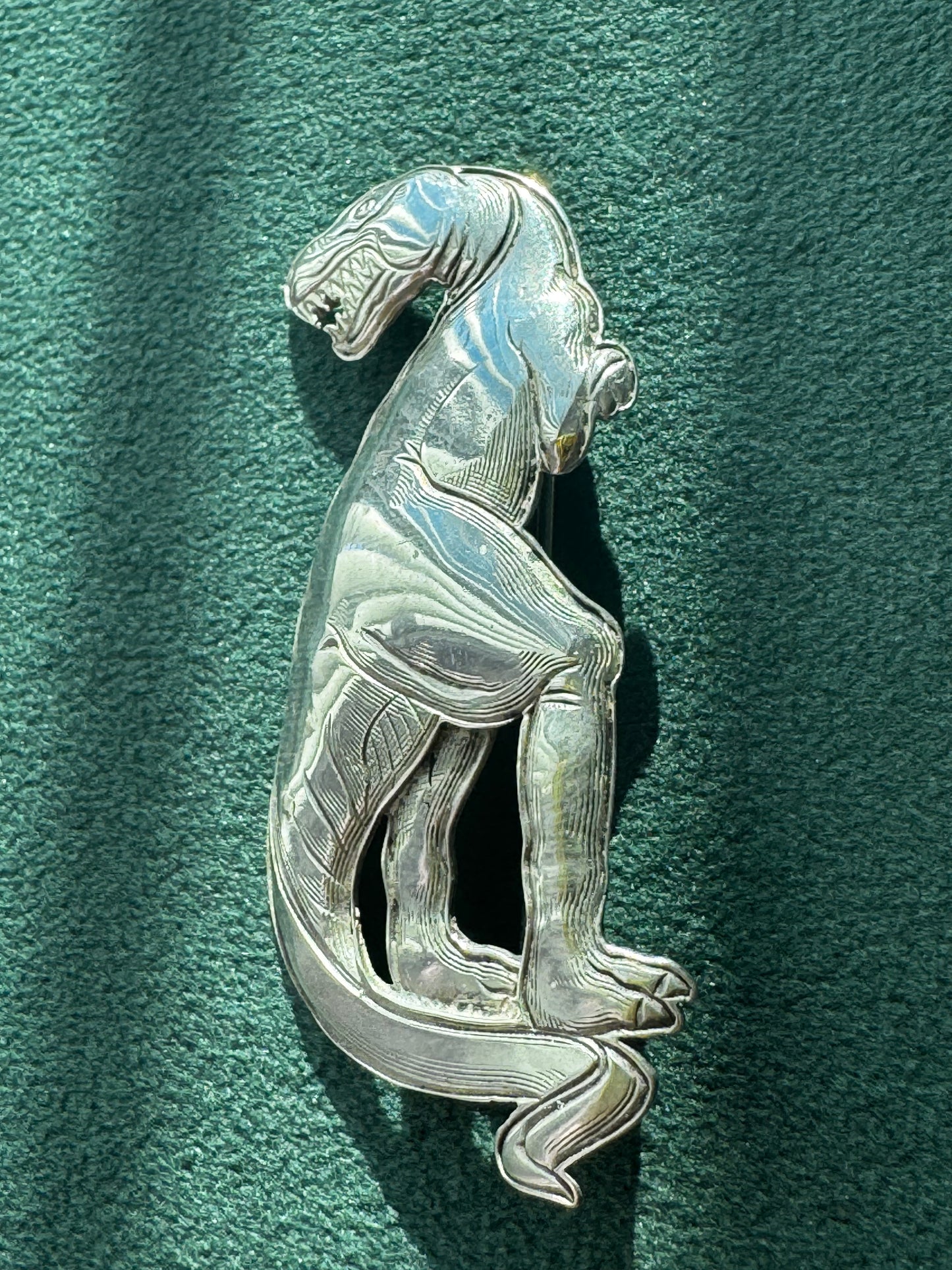 Vintage Sterling Silver Detailed T-Rex Tyrannosaurus Rex Brooch Pin