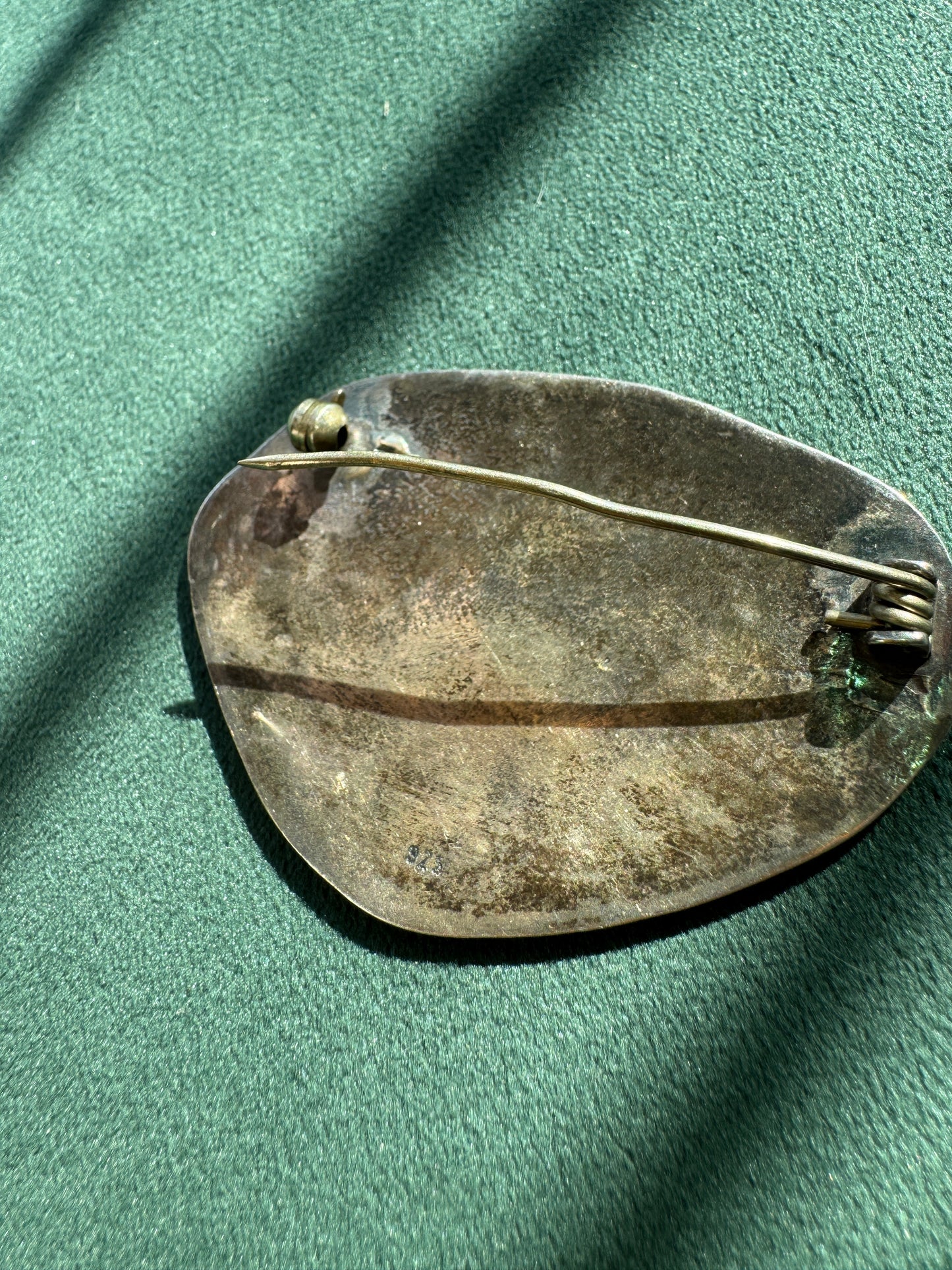 Vintage Sterling Silver Sun God Face Brooch Bold Pre-Columbian Style Signed 925 Statement Pin