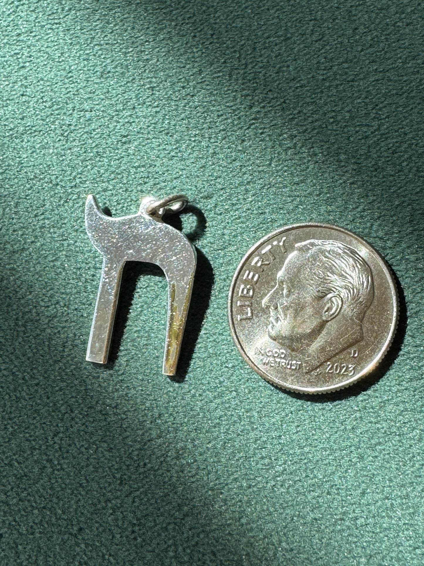 Vintage Sterling Silver Chai Pendant