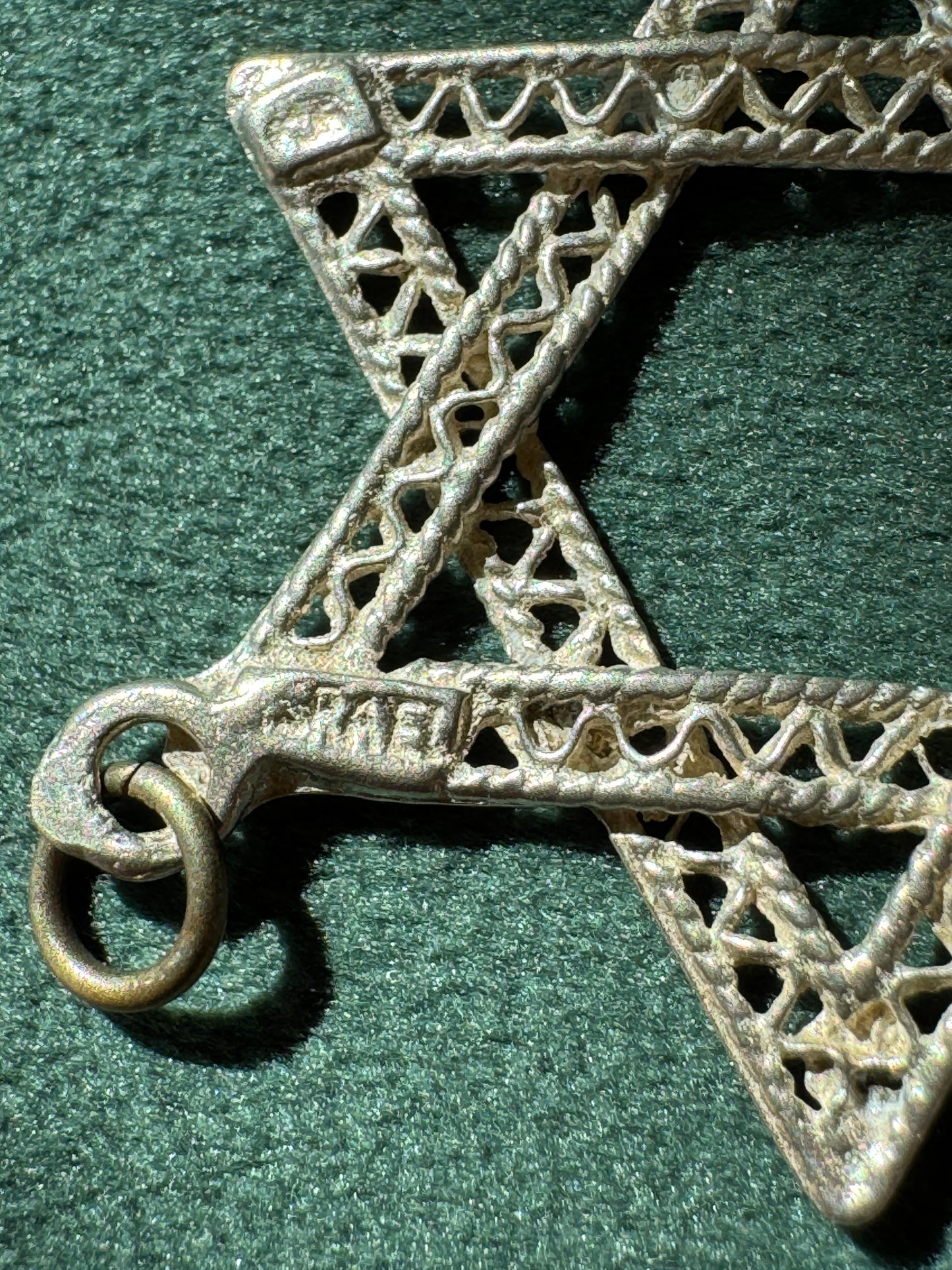 Vintage Sterling Silver Large Filigree Star of David Pendant Magen David Lacy Judaica Pendant