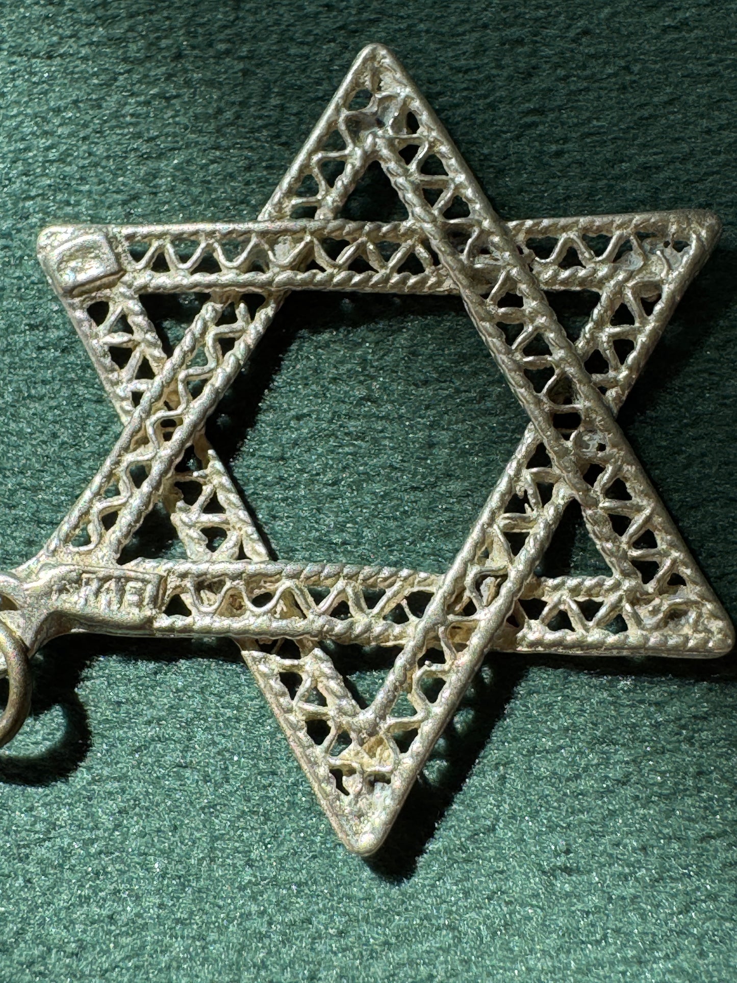 Vintage Sterling Silver Large Filigree Star of David Pendant Magen David Lacy Judaica Pendant