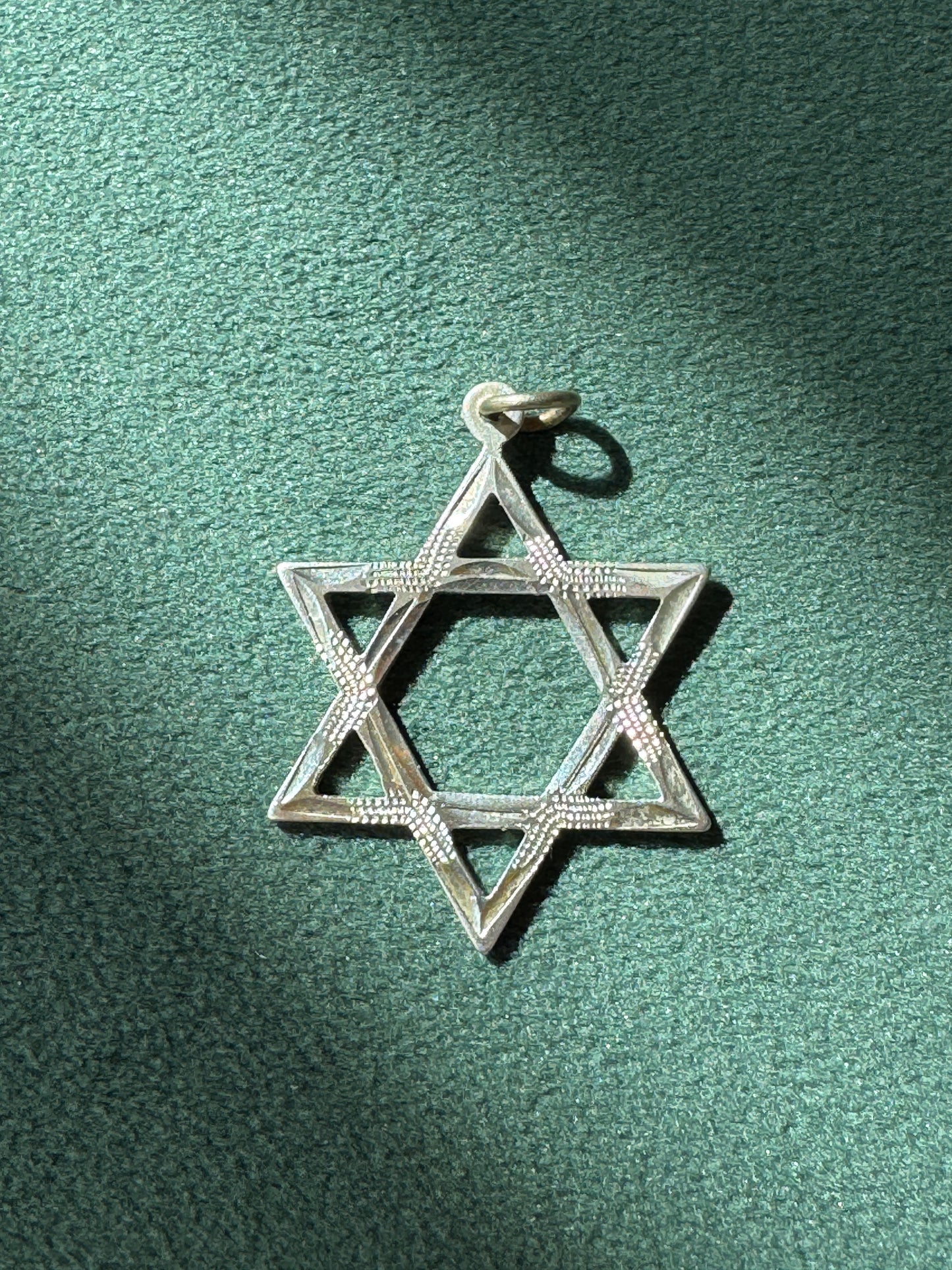 Vintage Sterling Silver Large Open Star of David Pendant Magen David