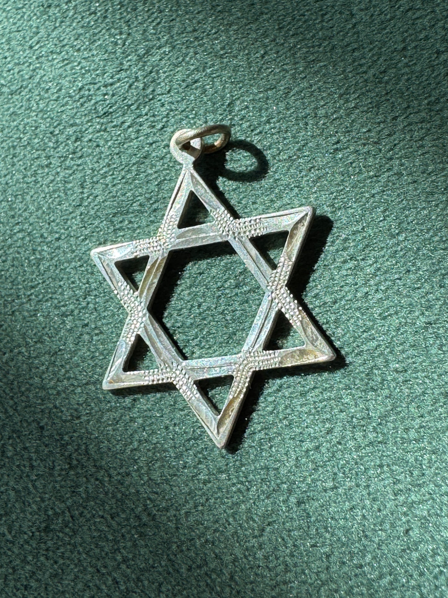 Vintage Sterling Silver Large Open Star of David Pendant Magen David