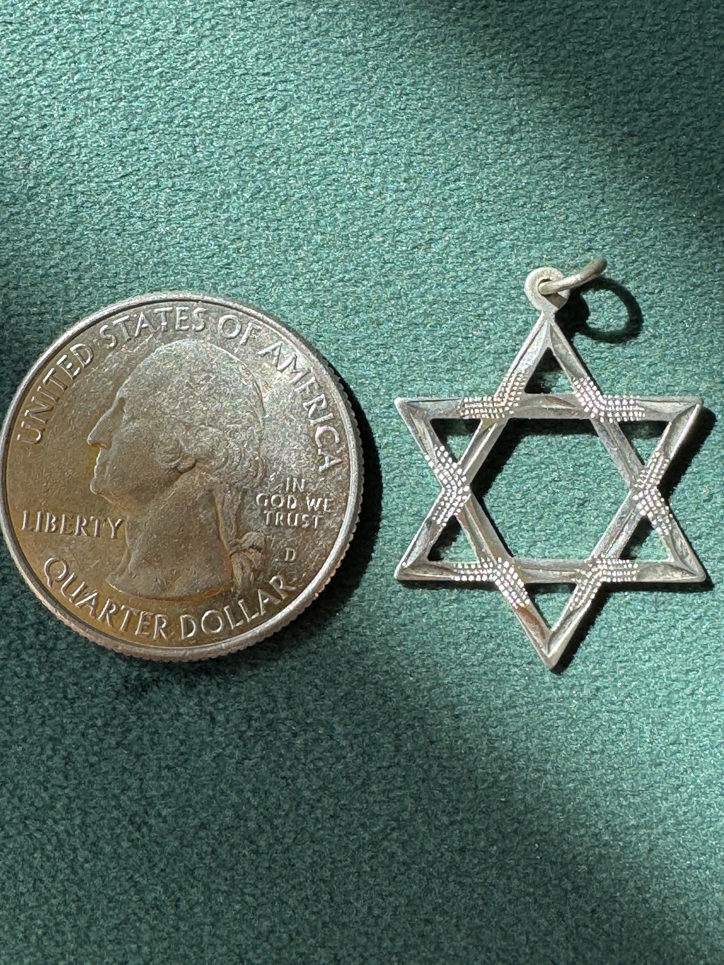 Vintage Sterling Silver Large Open Star of David Pendant Magen David