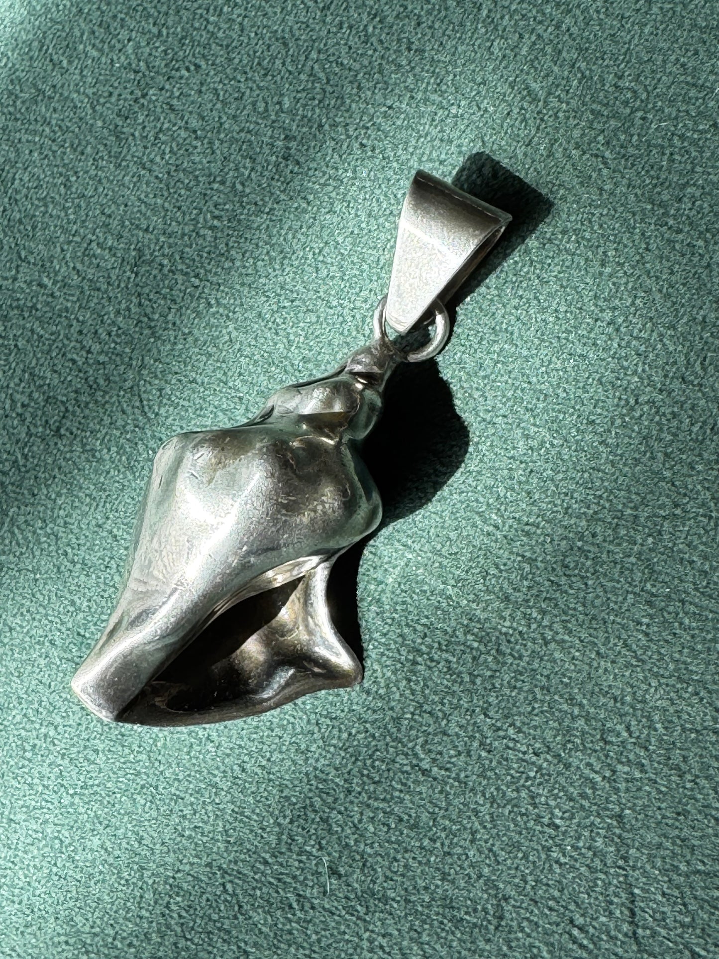 Vintage Los Ballesteros Taxco Sterling Silver Conch Shell Pendant Two Inches of Mermaid Life