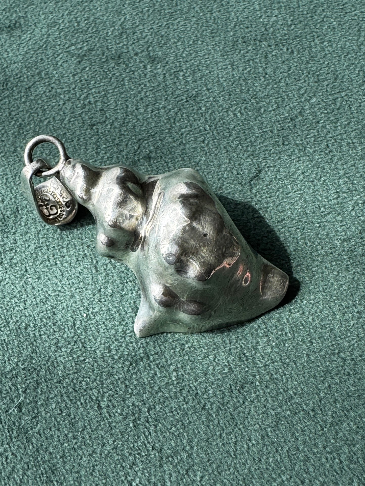 Vintage Los Ballesteros Taxco Sterling Silver Conch Shell Pendant Two Inches of Mermaid Life