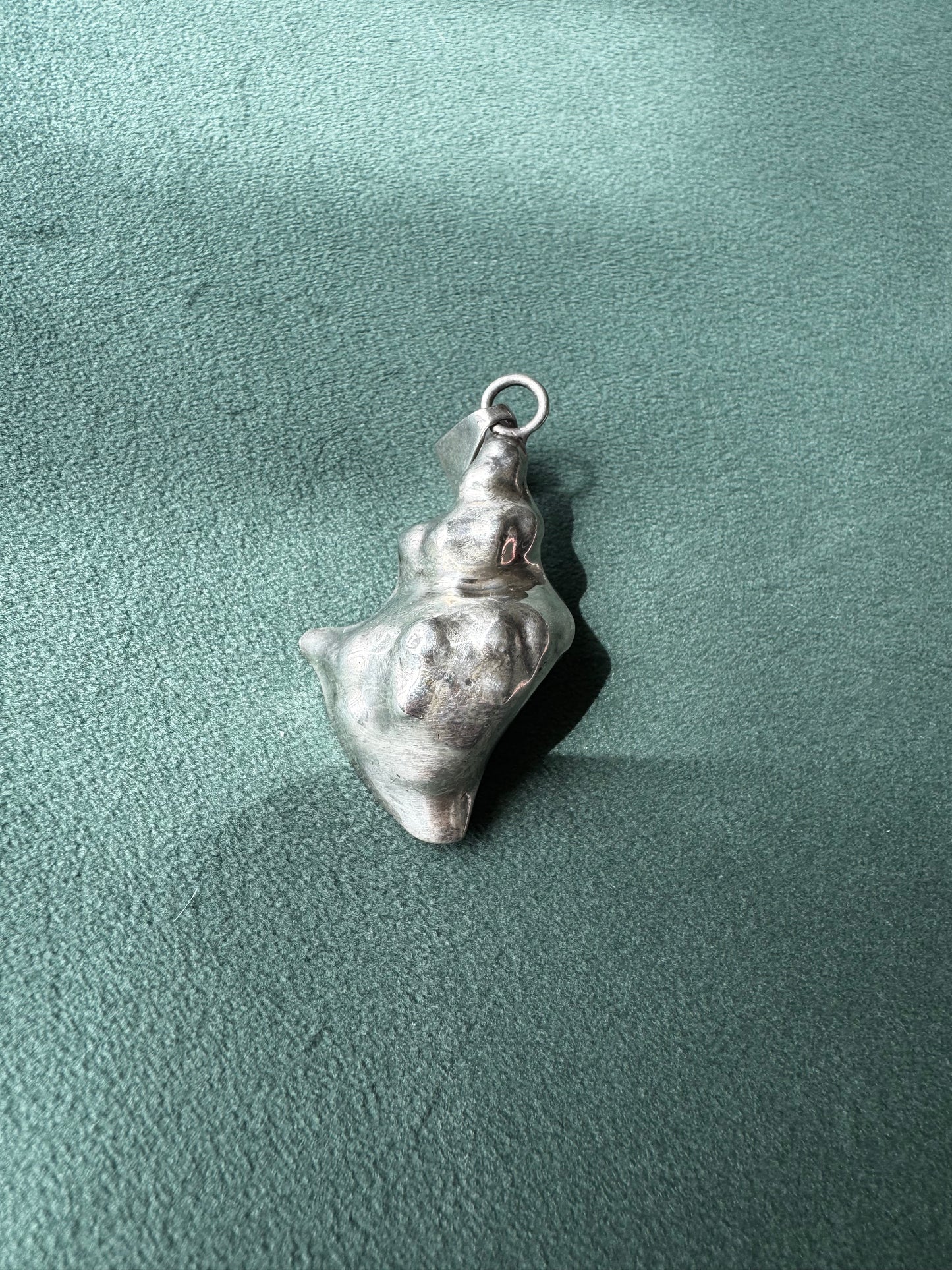 Vintage Los Ballesteros Taxco Sterling Silver Conch Shell Pendant Two Inches of Mermaid Life
