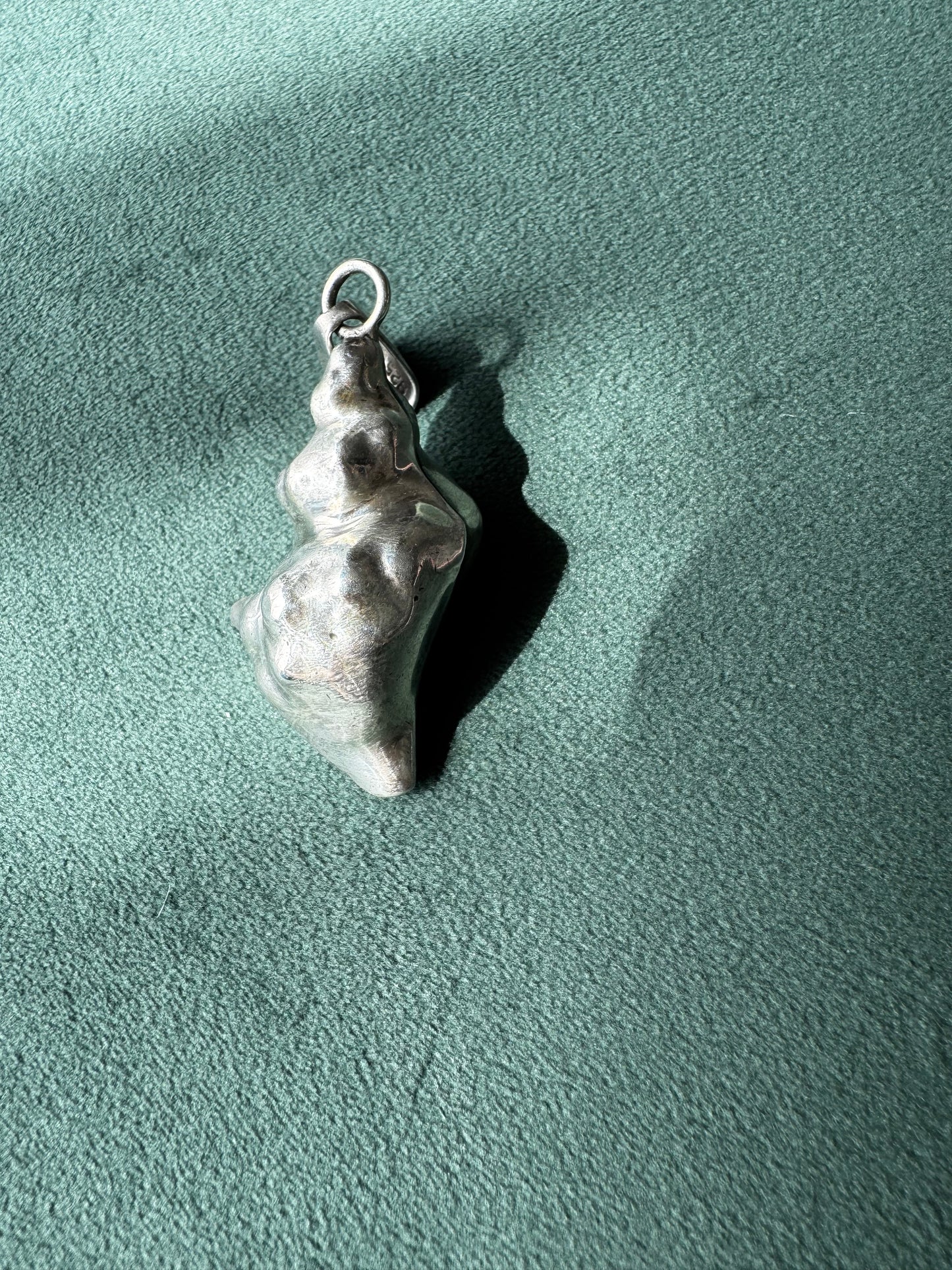 Vintage Los Ballesteros Taxco Sterling Silver Conch Shell Pendant Two Inches of Mermaid Life