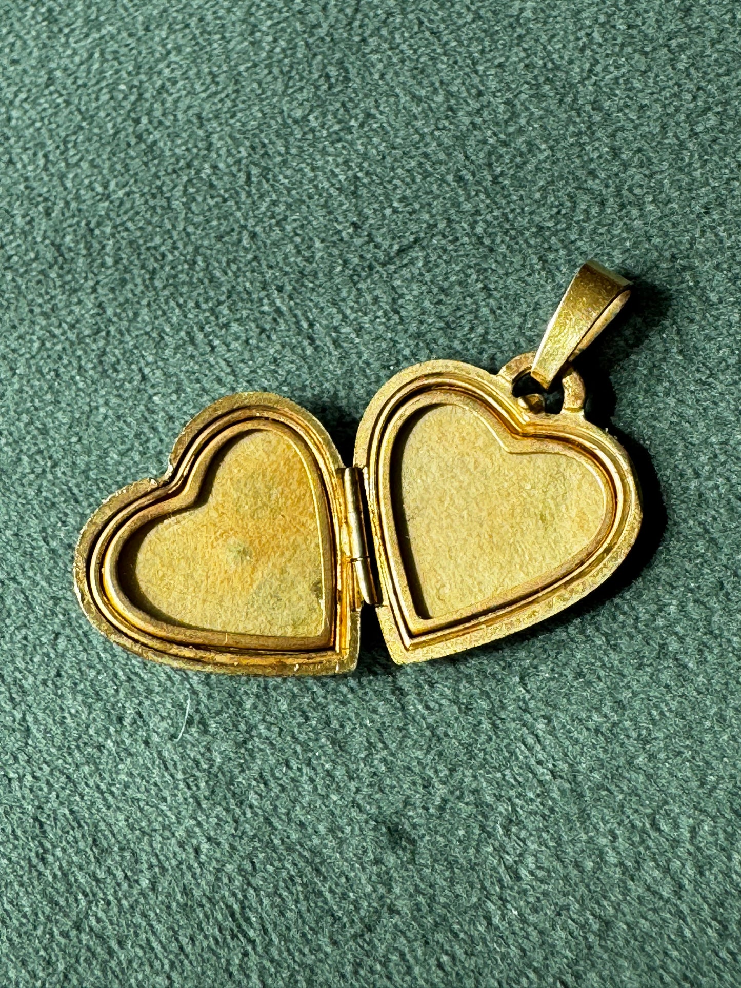 Vintage 1960s Connemara Marble Heart Locket 14ct Rolled Gold Four Leaf Clover by Kordes and Lichtenfels Germany