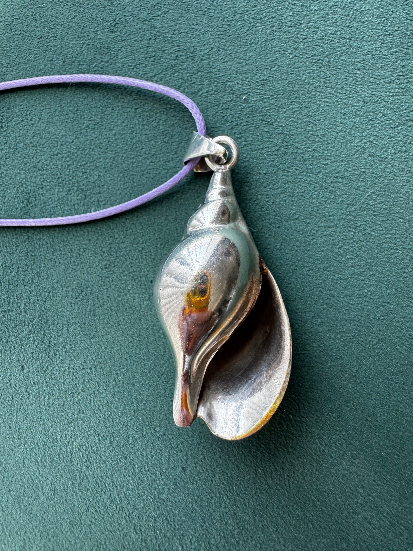 Vintage Taxco Mexico Sterling Silver Large 3D Conch Shell Pendant TN-49 Mermaid Life