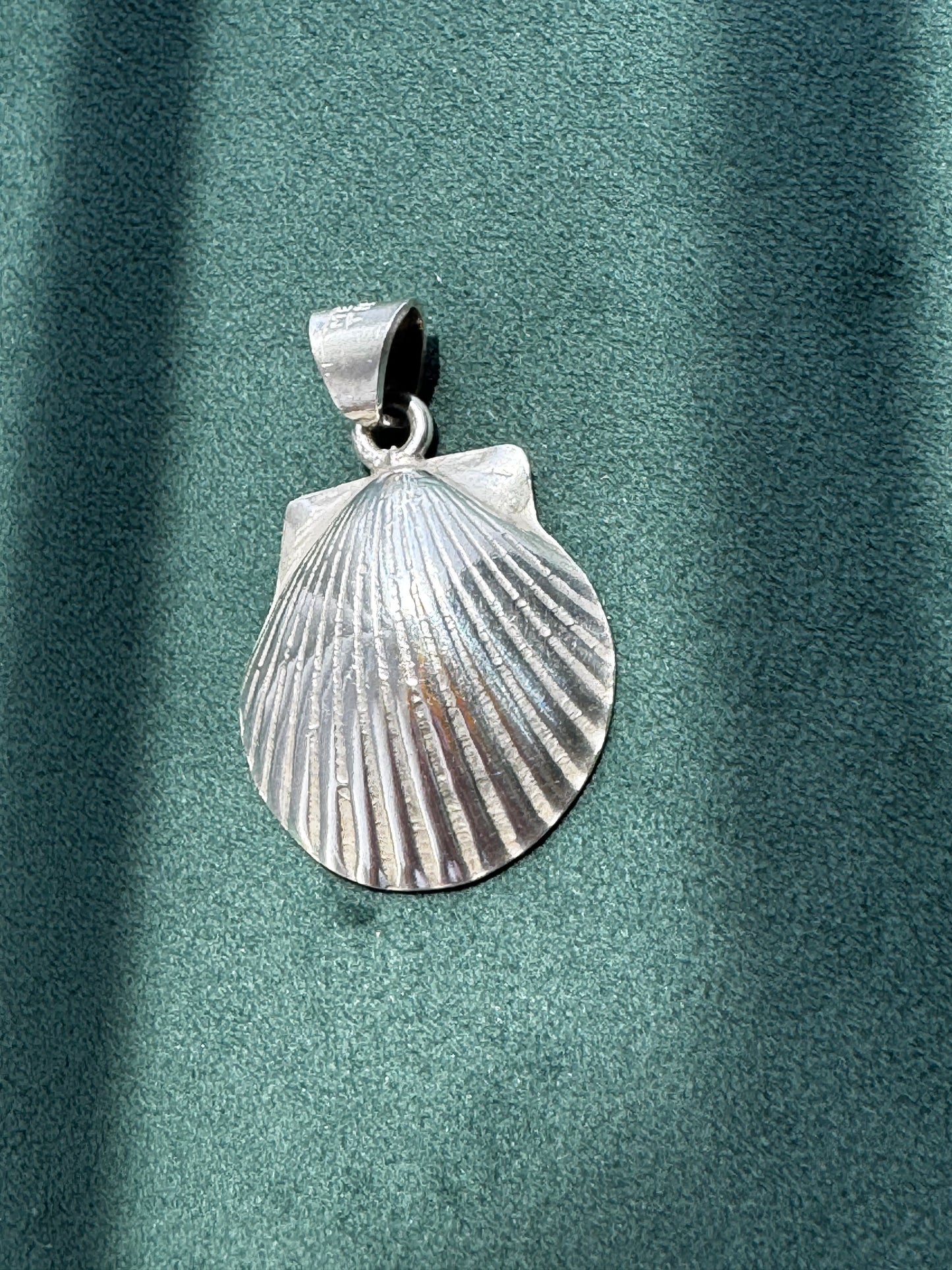 Vintage Mexico Sterling Silver Scallop Shell Pendant TN-49 Mermaid Life Ocean Statement