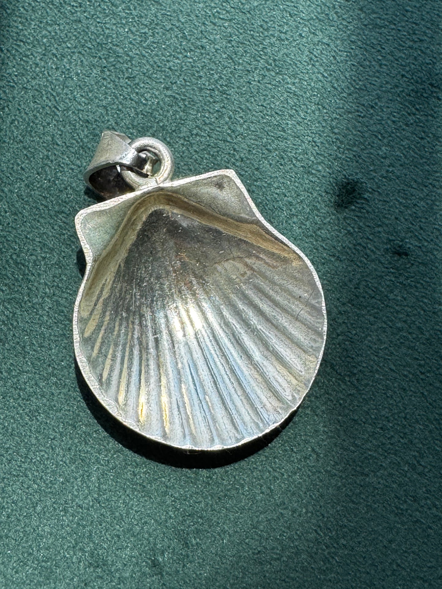 Vintage Mexico Sterling Silver Scallop Shell Pendant TN-49 Mermaid Life Ocean Statement