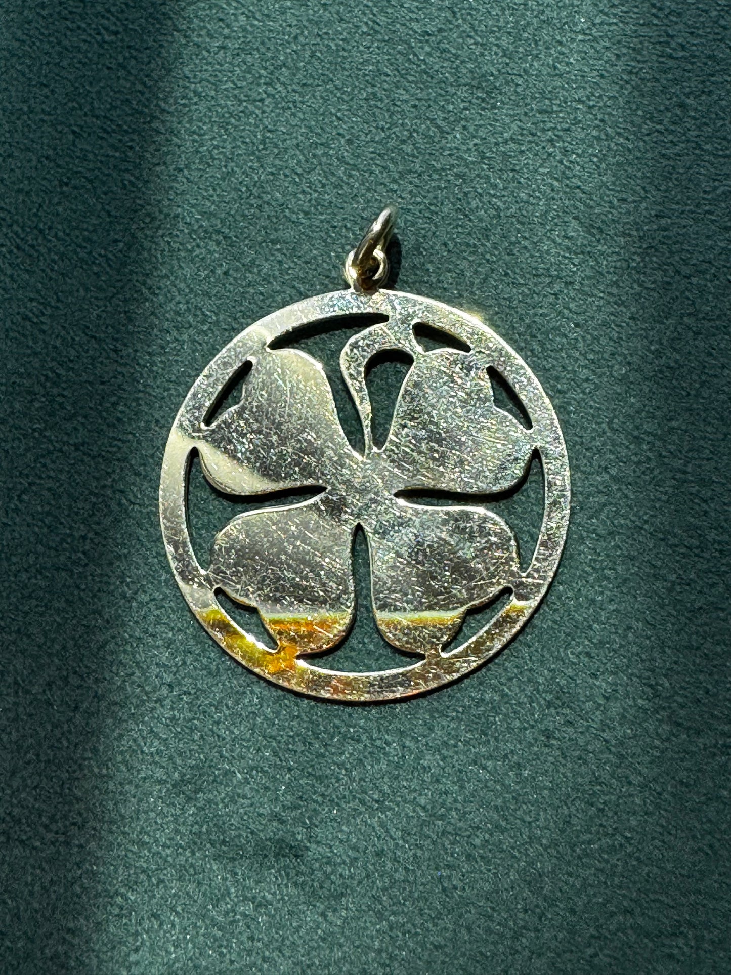 Vintage 1957 Harry S Bick HSB 12K Gold Filled Four Leaf Clover Charm Pendant Monogram CDC