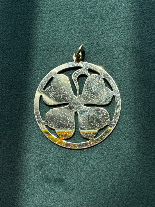 Vintage 1957 Harry S Bick HSB 12K Gold Filled Four Leaf Clover Charm Pendant Monogram CDC