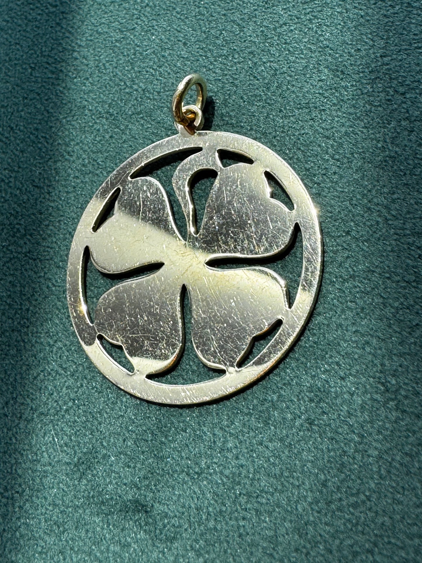 Vintage 1957 Harry S Bick HSB 12K Gold Filled Four Leaf Clover Charm Pendant Monogram CDC