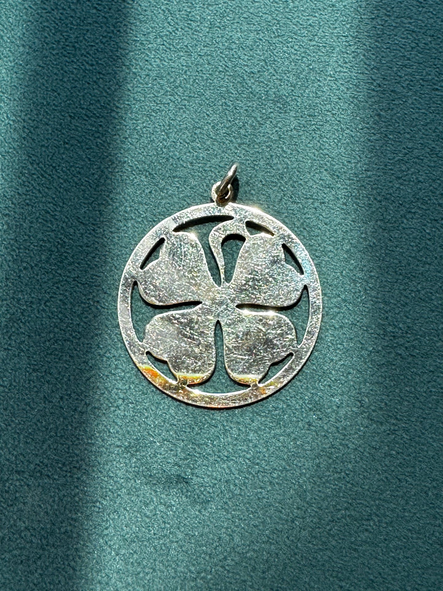 Vintage 1957 Harry S Bick HSB 12K Gold Filled Four Leaf Clover Charm Pendant Monogram CDC