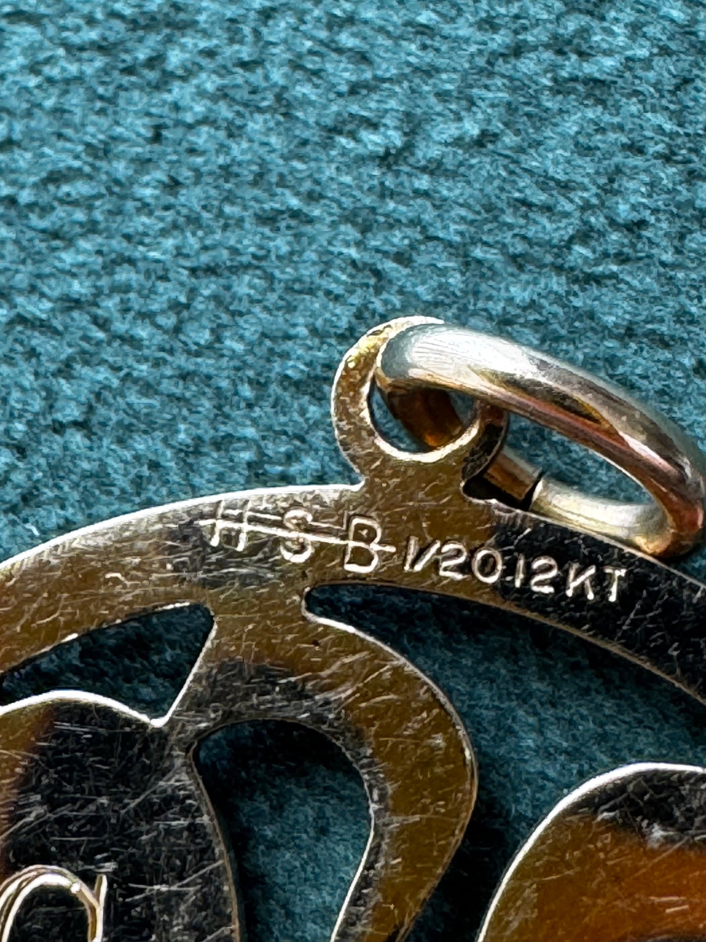 Vintage 1957 Harry S Bick HSB 12K Gold Filled Four Leaf Clover Charm Pendant Monogram CDC