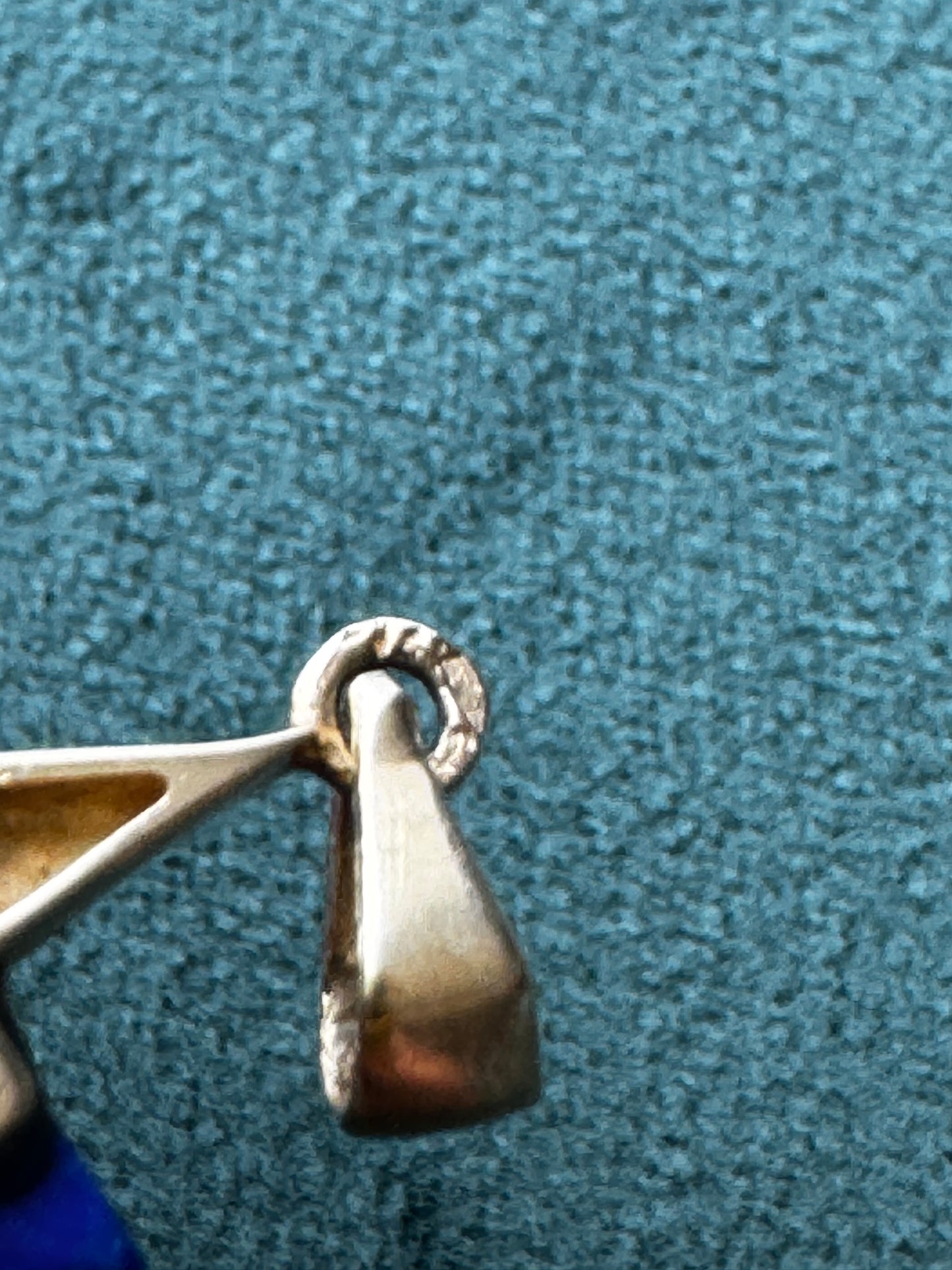 Estate 14K Gold Lapis Lazuli Star of David Pendant Modernist Judaica Two Triangles One Perfect Star