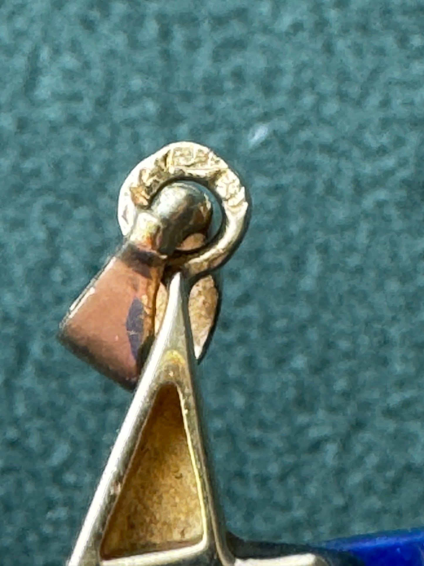 Estate 14K Gold Lapis Lazuli Star of David Pendant Modernist Judaica Two Triangles One Perfect Star