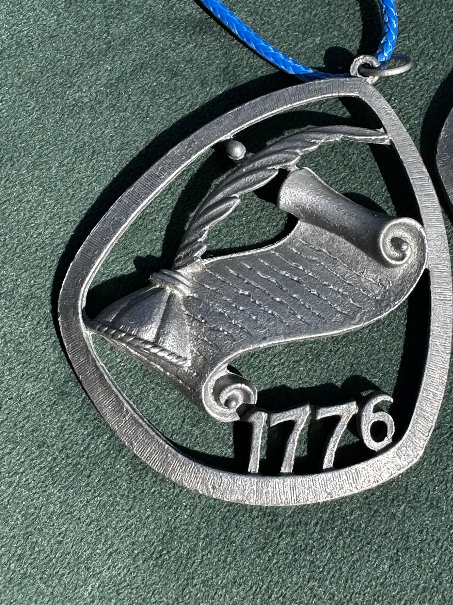 Vintage 1976 Bicentennial Pewter Declaration of Independence Pendant Necklace 1776 Spirit of 76 Statement Piece for the 250th