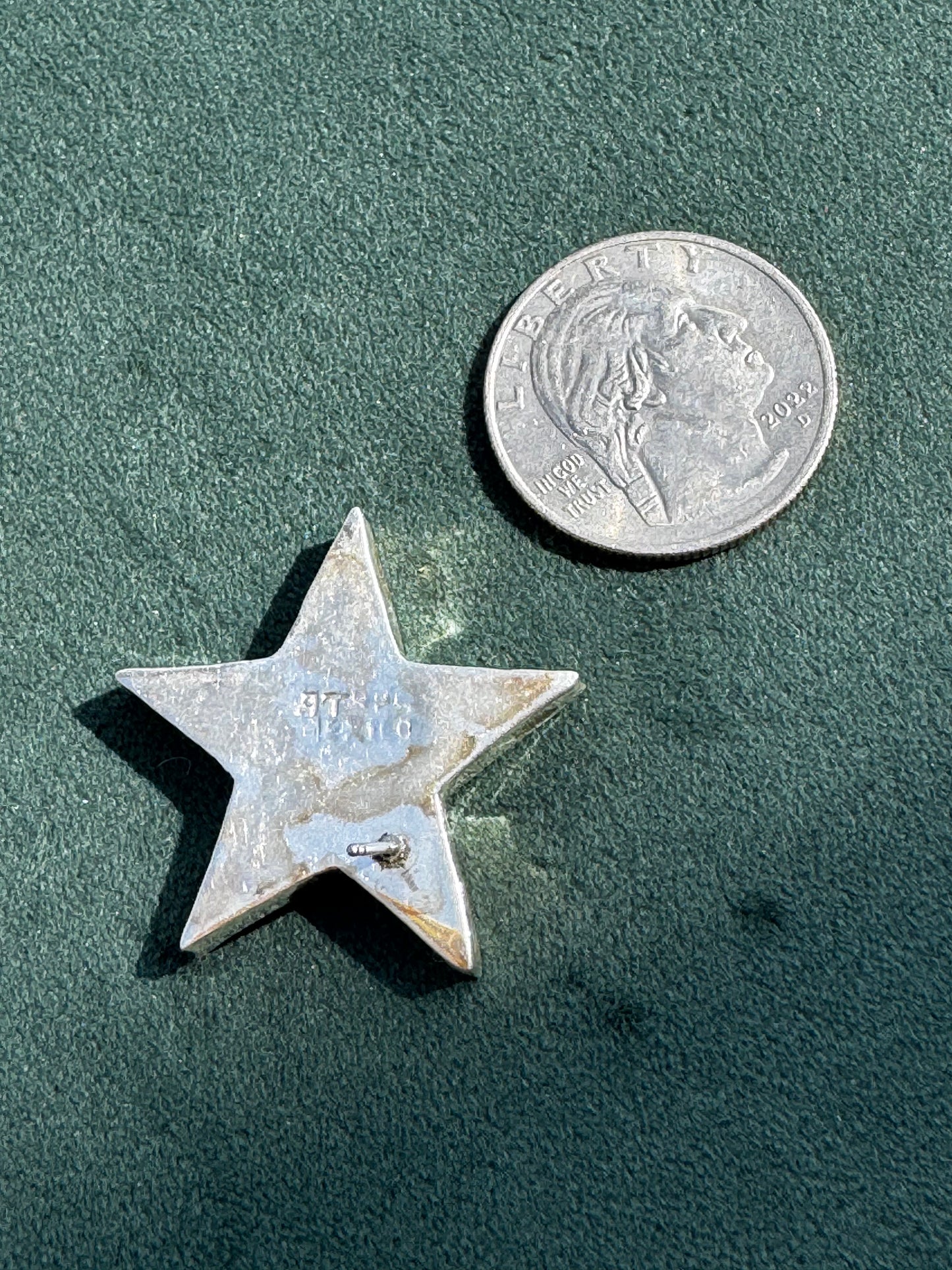 Vintage Sterling Silver Shadow Box Star Stud Earrings Squiggle Cutout Detail 1990s Memphis Style