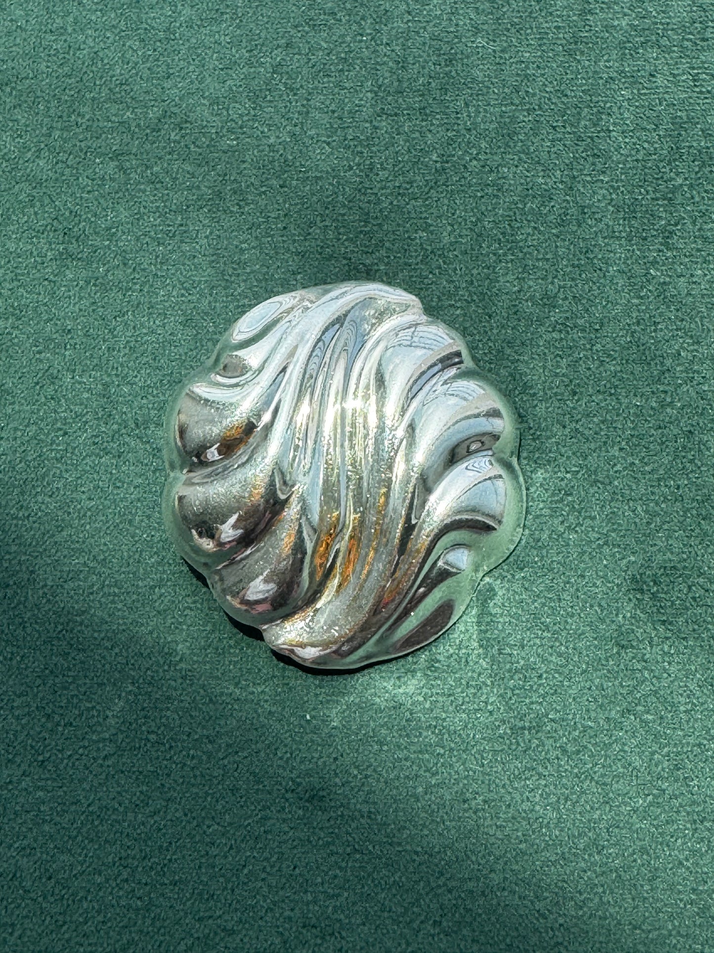 Estate Vintage Los Ballesteros Taxco Sterling Silver Swirl Wave Brooch Pendant Modernist Mexico 925