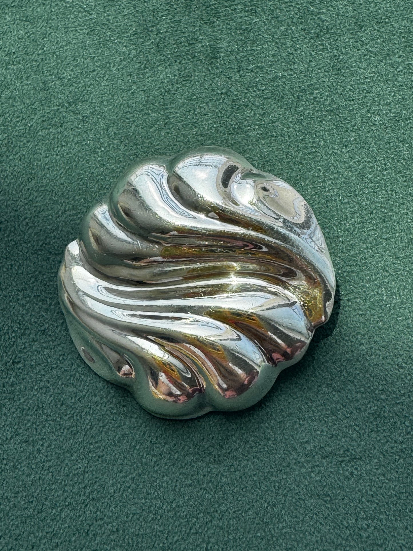 Estate Vintage Los Ballesteros Taxco Sterling Silver Swirl Wave Brooch Pendant Modernist Mexico 925