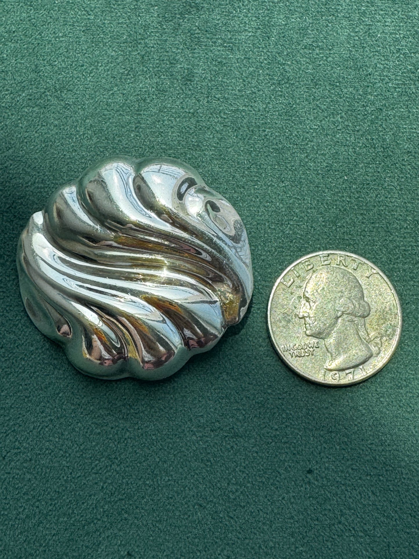 Estate Vintage Los Ballesteros Taxco Sterling Silver Swirl Wave Brooch Pendant Modernist Mexico 925