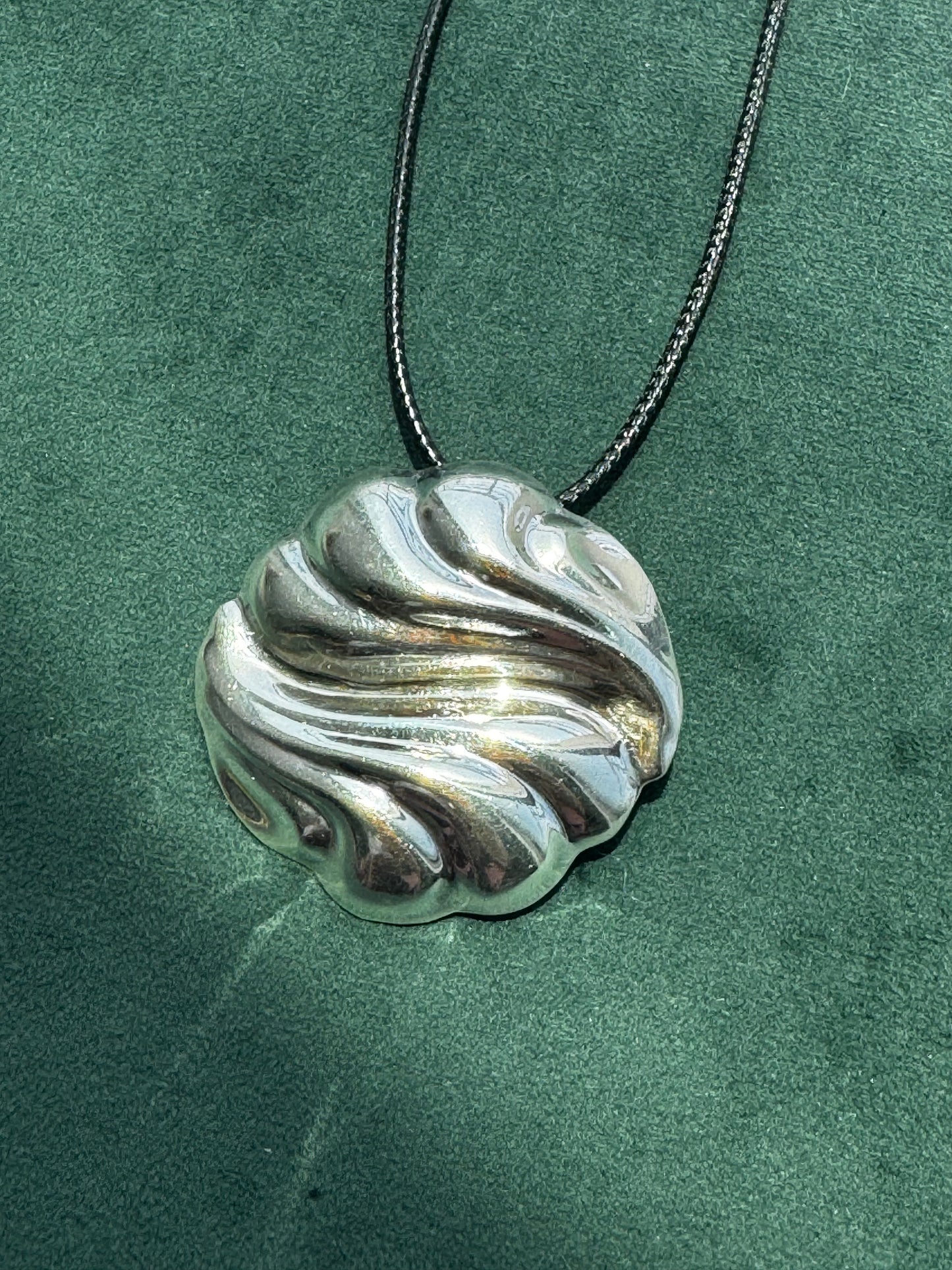 Estate Vintage Los Ballesteros Taxco Sterling Silver Swirl Wave Brooch Pendant Modernist Mexico 925