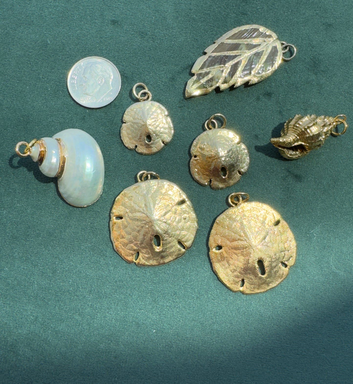 Vintage 24K Gold Dipped Real Sand Dollar Pendant Mermaid Life Beach Jewelry Size 1 of 5