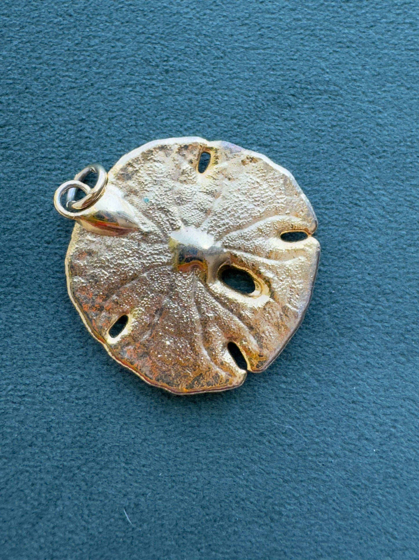 Vintage 24K Gold Dipped Real Sand Dollar Pendant Mermaid Life Beach Jewelry Size 2 of 5