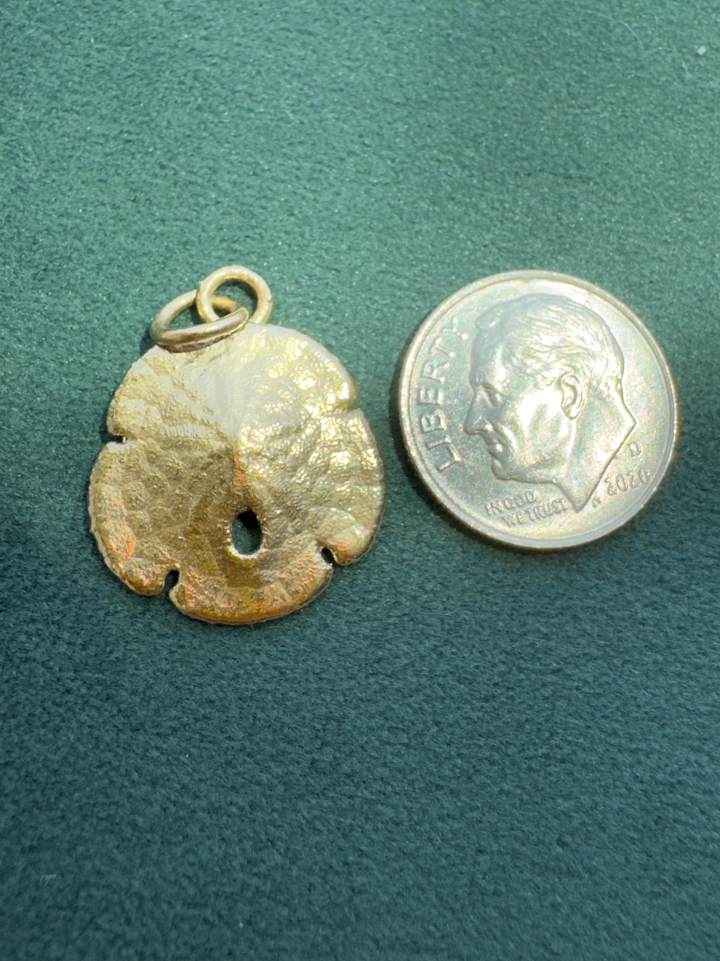 Vintage 24K Gold Dipped Real Sand Dollar Pendant Mermaid Life Beach Jewelry Size 3 of 5
