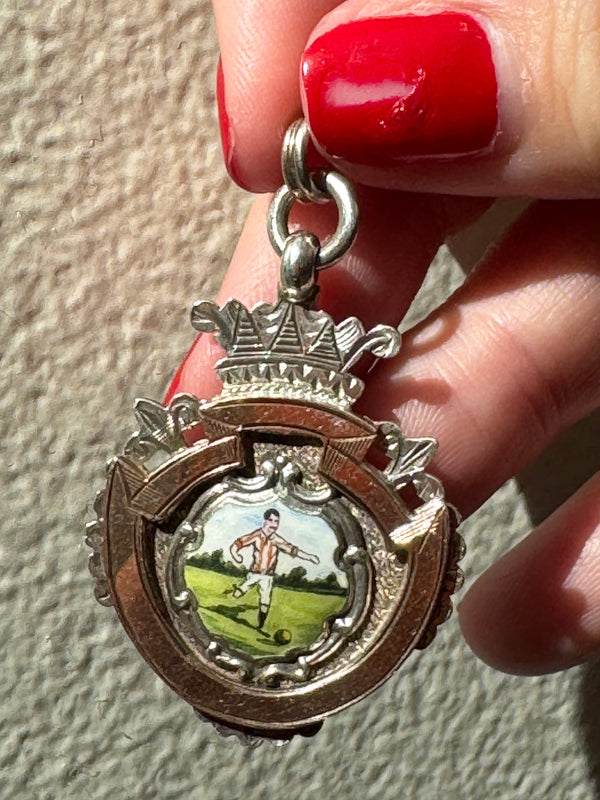Vintage 1941-42 Sterling Silver British Football Club Award Pendant