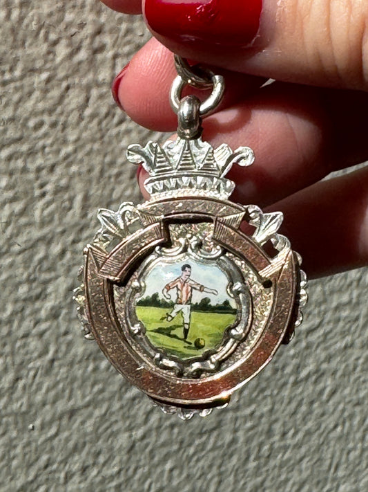 Vintage 1941-42 Sterling Silver British Football Club Award Pendant