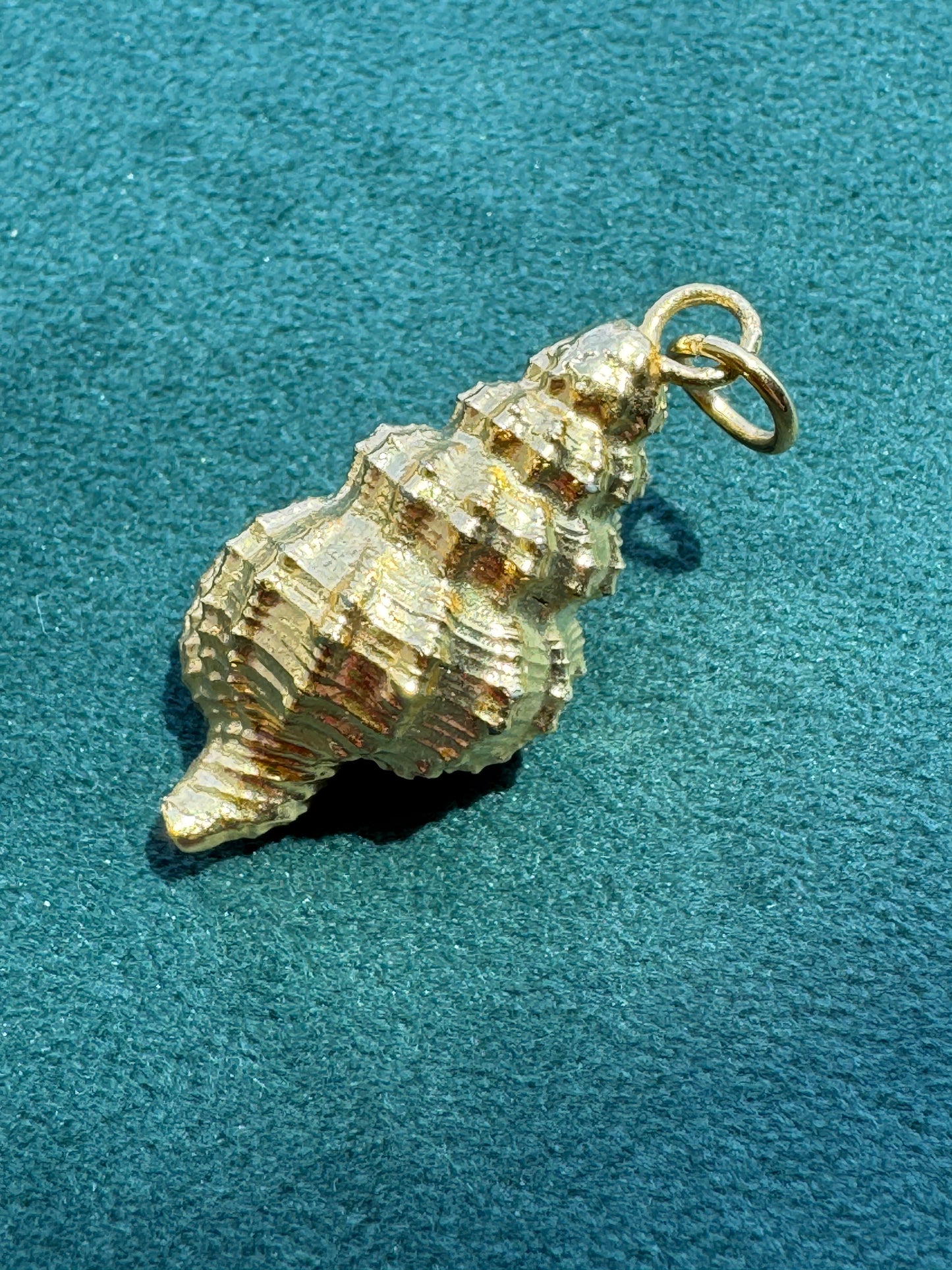 Vintage 24K Gold Dipped Real Spiny Whelk Shell Pendant Beach Jewelry Mermaid Life