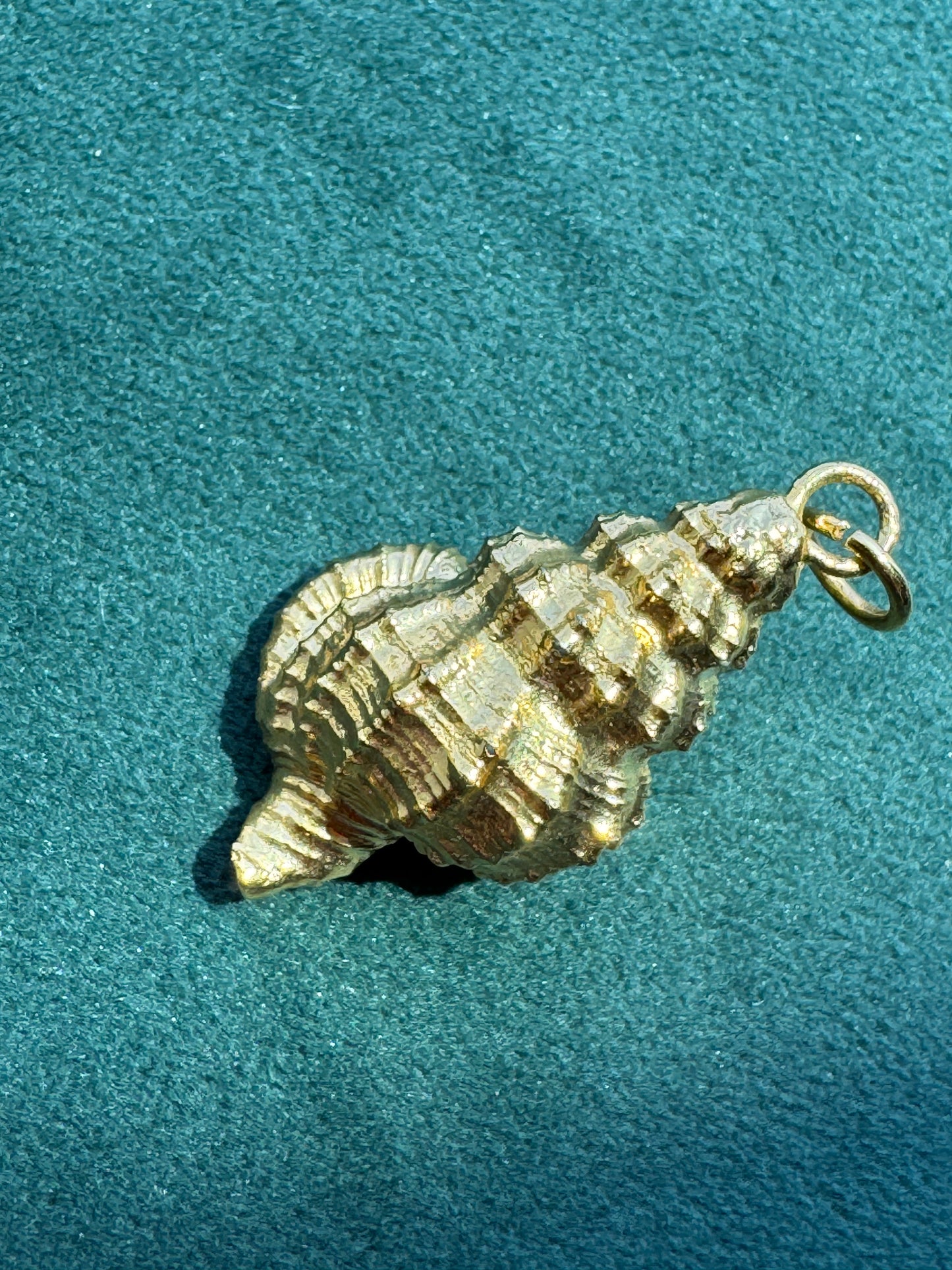 Vintage 24K Gold Dipped Real Spiny Whelk Shell Pendant Beach Jewelry Mermaid Life