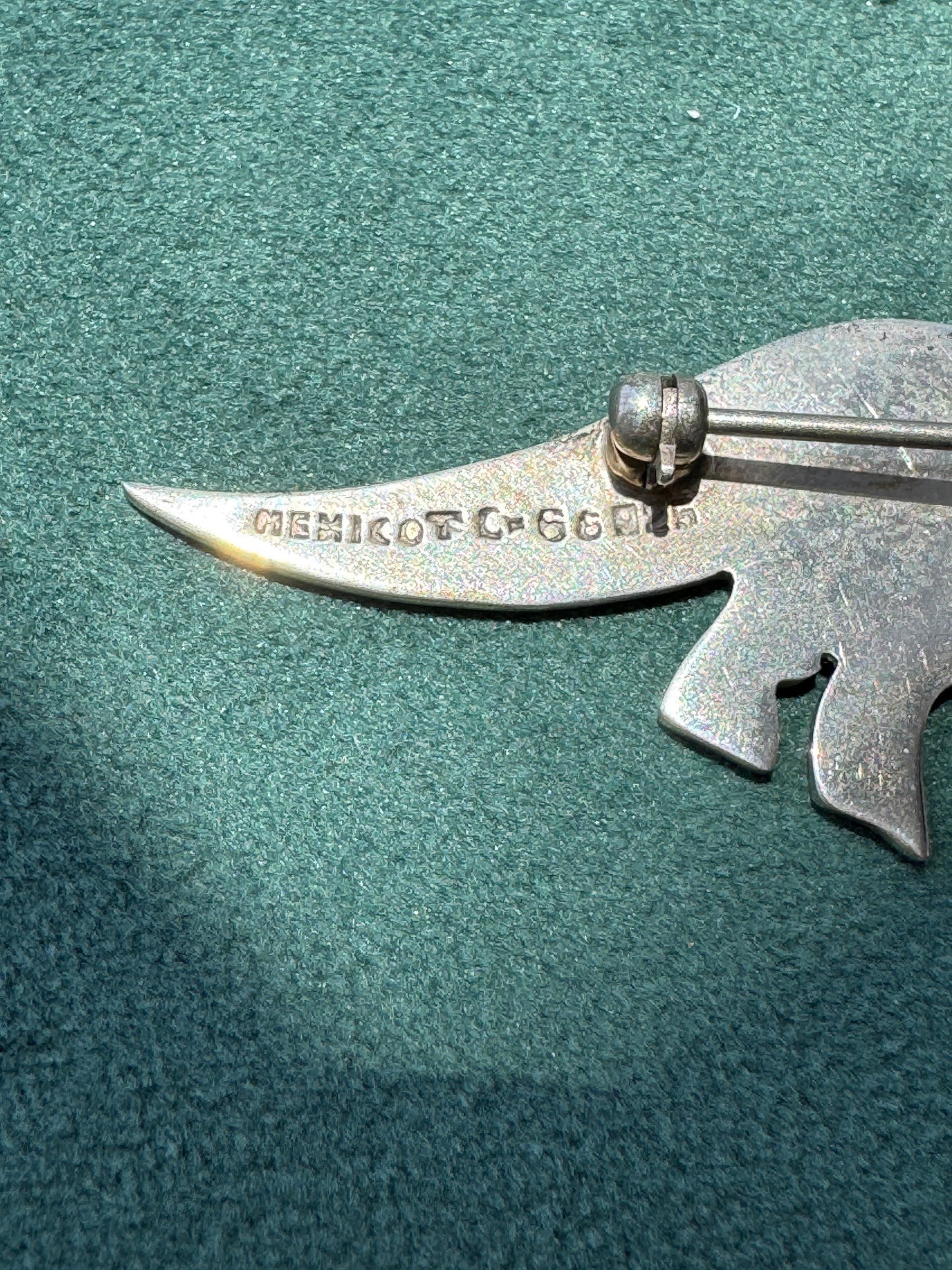Vintage Taxco Mexico Sterling Silver Sauropod Brontosaurus Dinosaur Brooch Pin TC-66 Figural