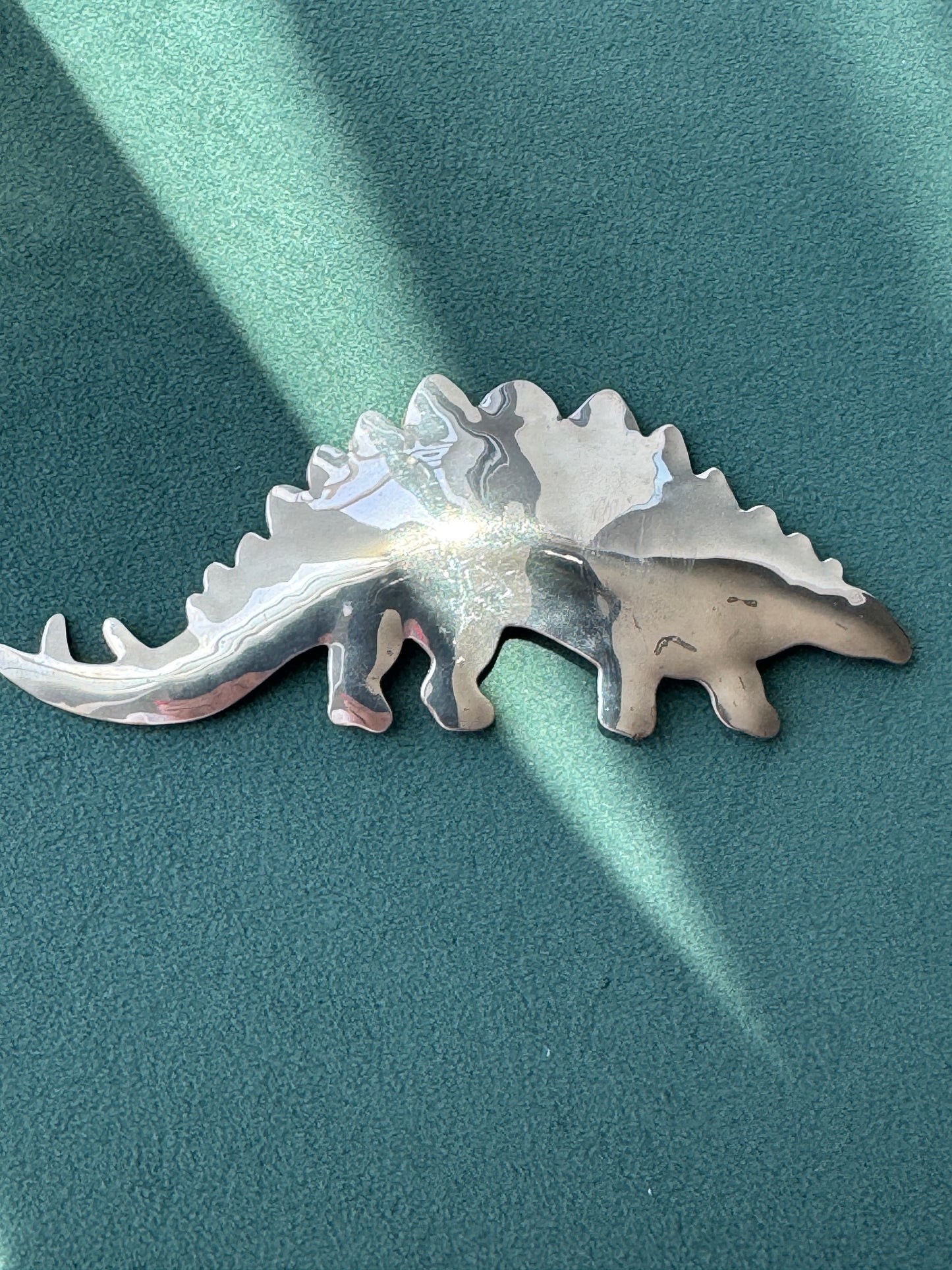 Estate Sterling Silver Zirkus Stegosaurus Dinosaur Brooch Pin Signed American Studio Jewelry Cris Busch Lyons