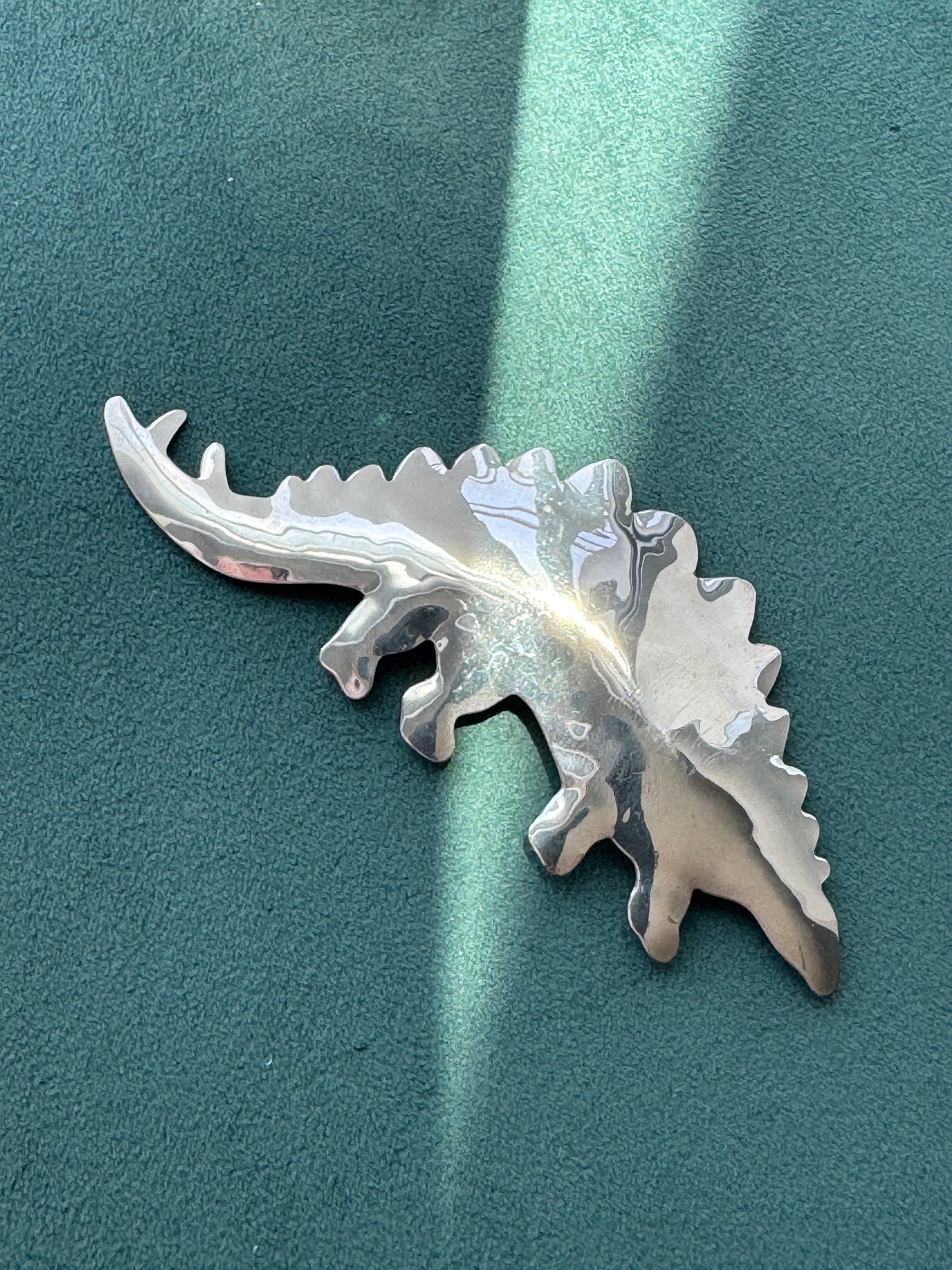 Estate Sterling Silver Zirkus Stegosaurus Dinosaur Brooch Pin Signed American Studio Jewelry Cris Busch Lyons