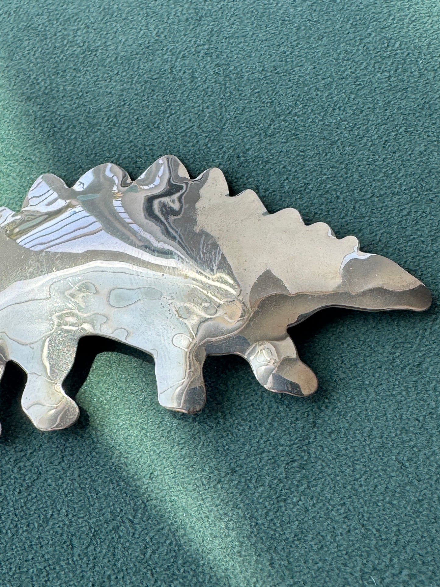 Estate Sterling Silver Zirkus Stegosaurus Dinosaur Brooch Pin Signed American Studio Jewelry Cris Busch Lyons